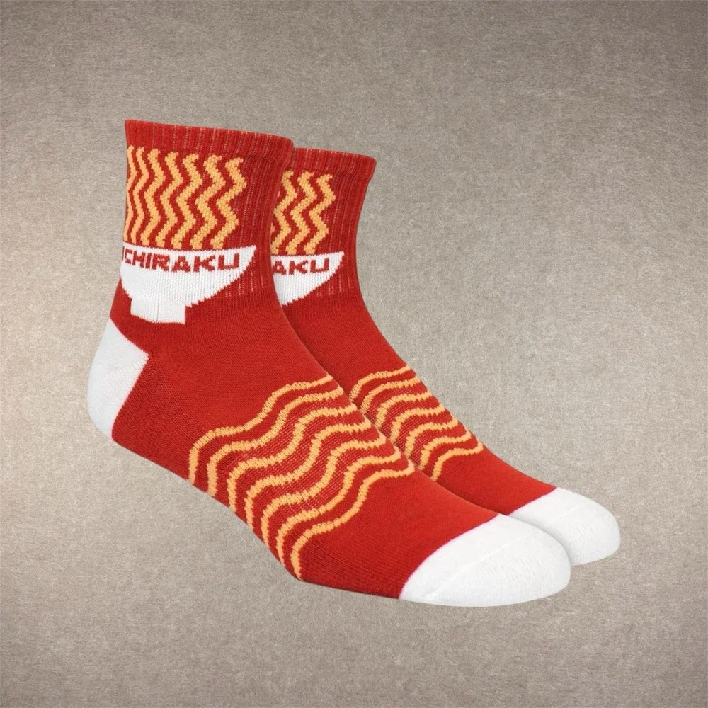 Naruto Shippuden Ichiraku Ramen Socks Ripple Junction Anime Red Crew One Size‎